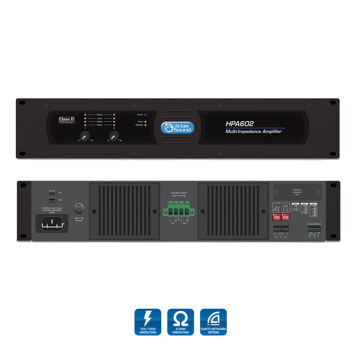 AtlasIED HPA-602 / Dual-channel, commercial amplifier (600-Watt)