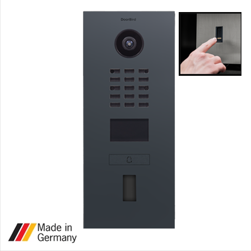 DoorBird D2101FV, Surface & Flush Mount Possible, Fingerprint 50, IP Video Door Station, 1 Unit, 1 Call Button, (Housing Sold Separately)