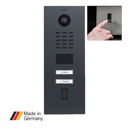 DoorBird D2102FV, Surface & Flush Possible, IP Video Door Station,  Fingerprint 50, 2 Units, 2 Call Buttons, (Housings sold separately)