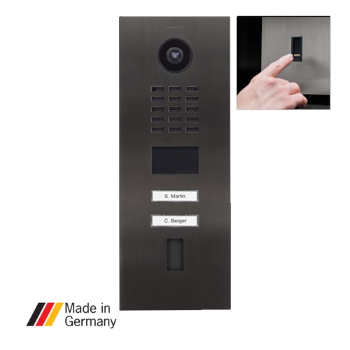 DoorBird D2102FV, Surface & Flush Possible, IP Video Door Station,  Fingerprint 50, 2 Units, 2 Call Buttons, (Housings sold separately)