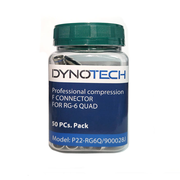 Dynotech F-RG-6QC, Professional Compression F Connector  RG-6 QUAD (50-PCs)