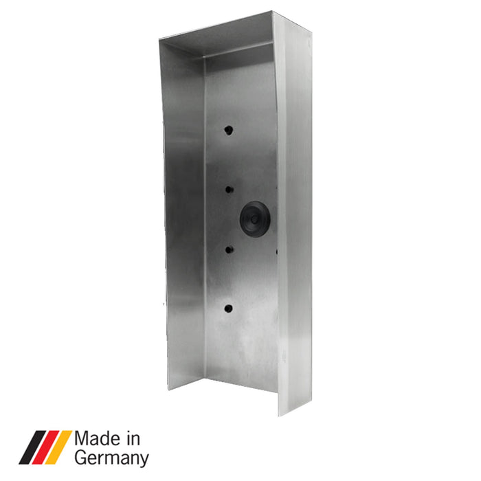 DoorBird Protective-Hood for D2101KV/D2101FV EKEY Video Door Station, Stainless Steel (V4A Salt-Water Resistant) brushed, for in use with surface mounting housing