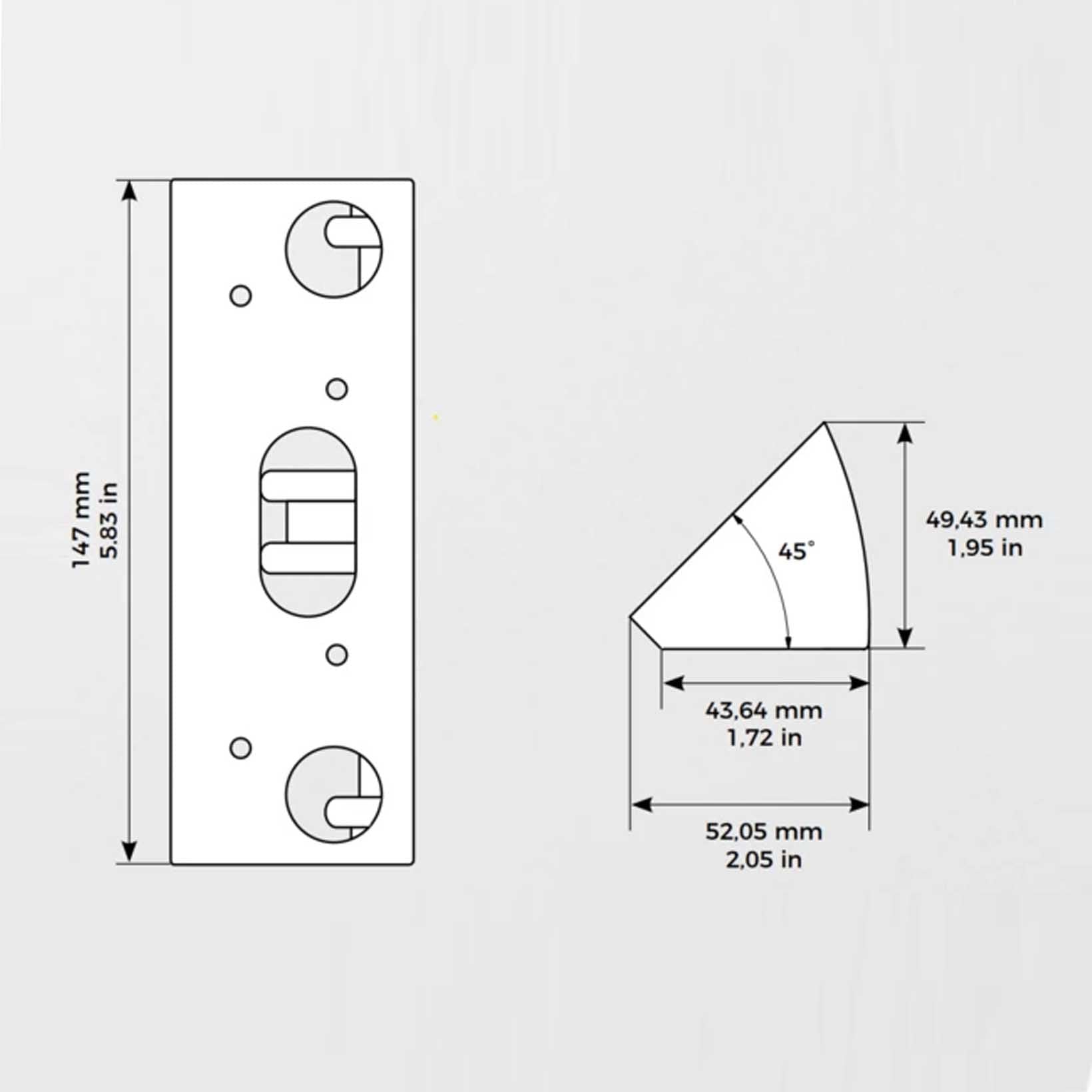 DoorBird A8002, Angle corner wall-mount-adapter for D1101 Surface-mount