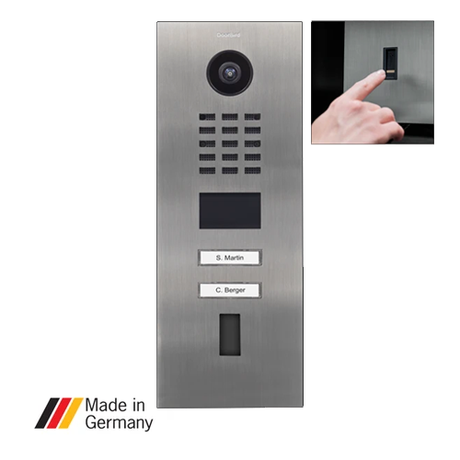 DoorBird D2102FV, Surface & Flush Possible, IP Video Door Station,  Fingerprint 50, 2 Units, 2 Call Buttons, (Housings sold separately)