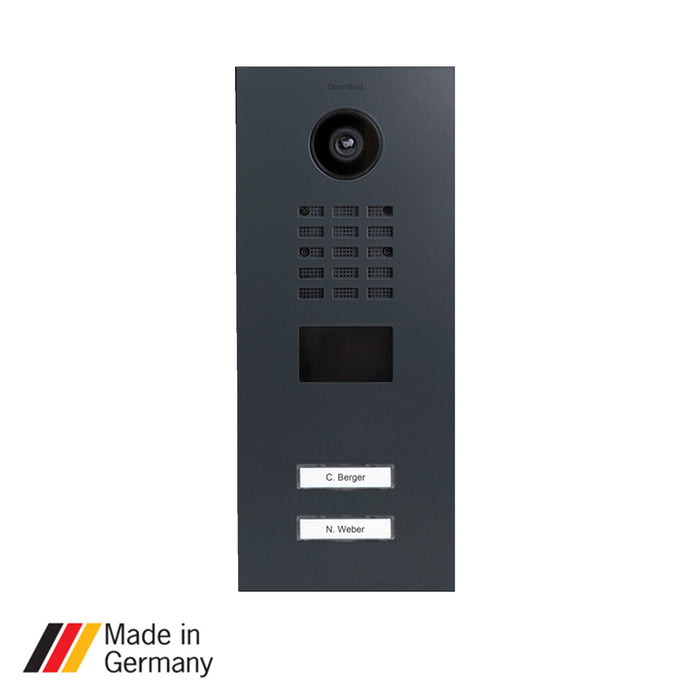 DoorBird D2102V, Surface & Flush Mount Possible, IP Video Door Station, 2 Units, 2 Call Buttons, (Housings sold separately)