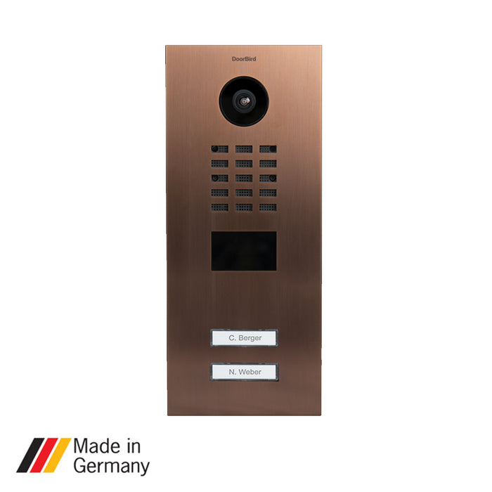 DoorBird D2102V, Surface & Flush Mount Possible, IP Video Door Station, 2 Units, 2 Call Buttons, (Housings sold separately)