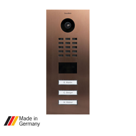 DoorBird D2103V, Surface & Flush Mount Possible, IP Video Door Station, 3 Units, 3 Call buttons, (Housings sold separately)