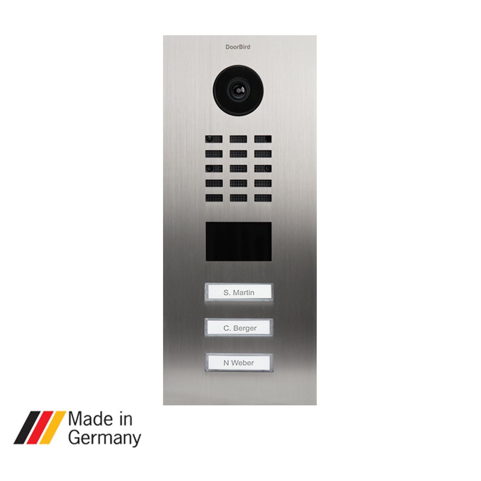 DoorBird D2103V, Surface & Flush Mount Possible, IP Video Door Station, 3 Units, 3 Call buttons, (Housings sold separately)
