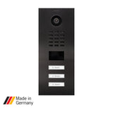 DoorBird D2103V, Surface & Flush Mount Possible, IP Video Door Station, 3 Units, 3 Call buttons, (Housings sold separately)