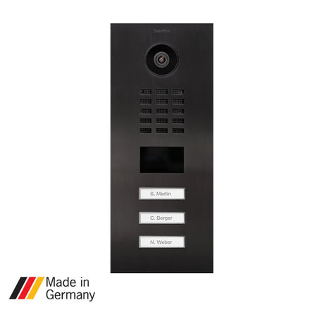 DoorBird D2103V, Surface & Flush Mount Possible, IP Video Door Station, 3 Units, 3 Call buttons, (Housings sold separately)
