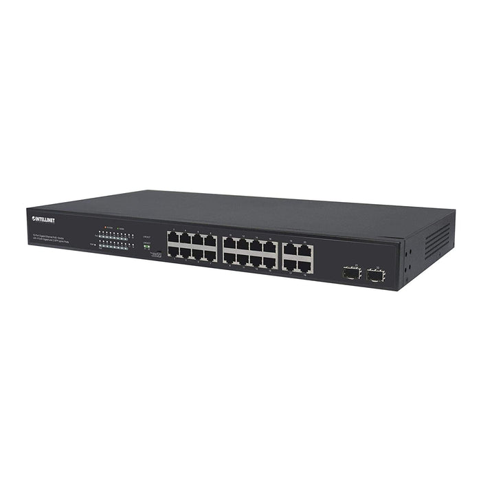 Intellinet 561419, 16-Port Gigabit Ethernet PoE+ Switch with 4 RJ45 Gigabit and 2 SFP Uplink Ports