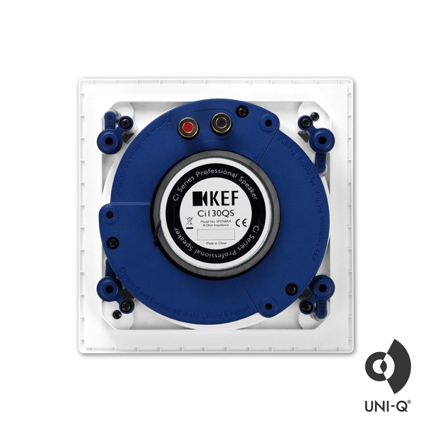 KEF CI130QS, 5.25" In-Ceiling Uni-Q Two-way 130mm Square 80W Speaker, 100W (Each)