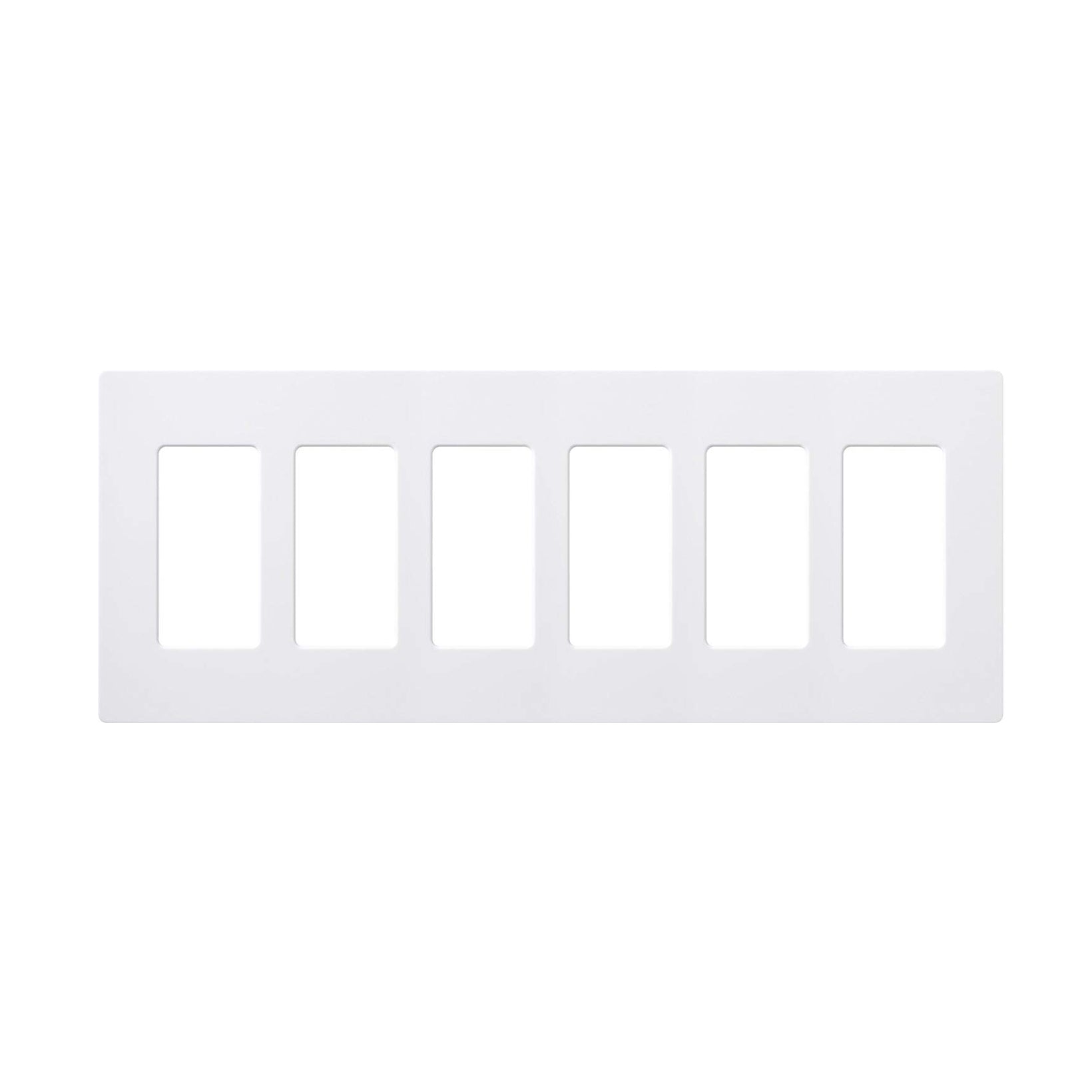 Lutron CW-6, Claro Screwless Designer Wallplate - 6 Gang - White