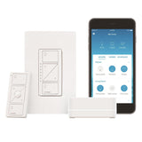 Lutron P-BDG-PKG1W, Caseta Wireless Smart Lighting  Bridge Kit Wall Dimmer Switch Starter Kit - White