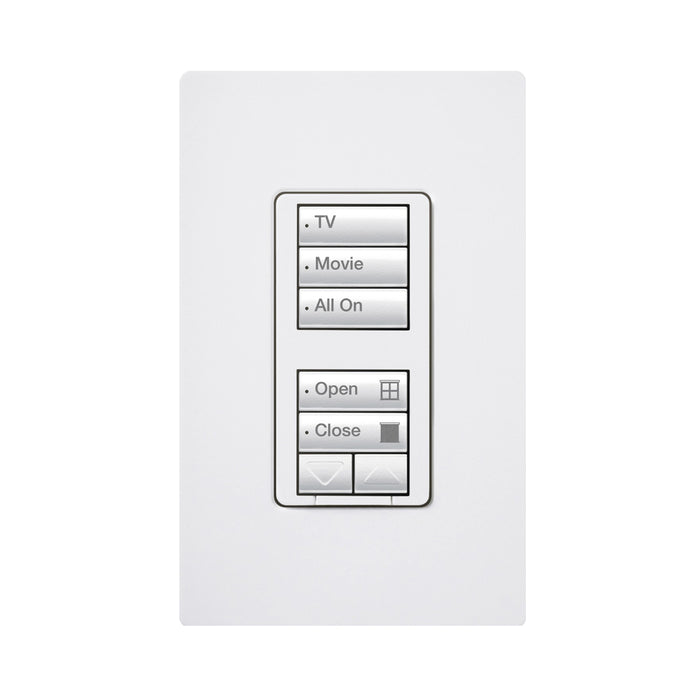 Lutron RRD-H1RLD-WH, RadioRA2, 3-button, 2-button with raise/lower dual group keypad and 450W dimmer