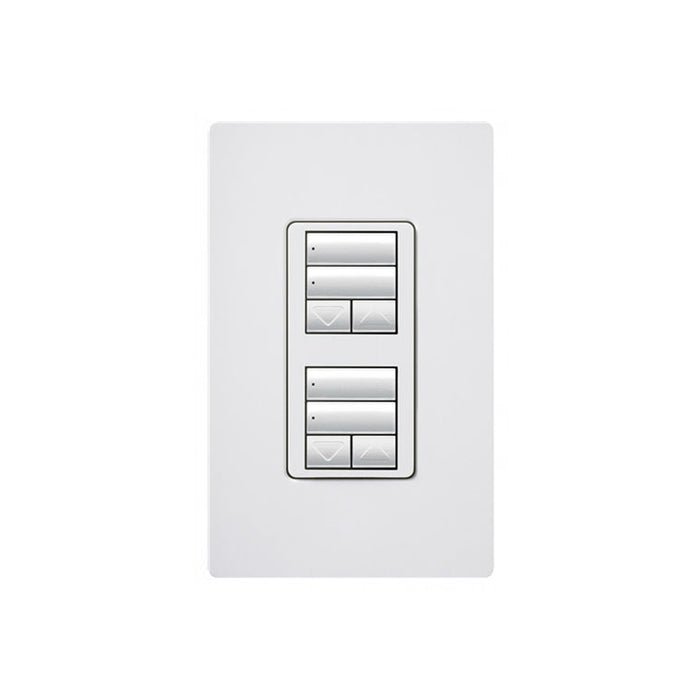 Lutron RRD-W-2RLD-WH, RadioRA2, Wall Mounted Keypad - Dual (Top & Bottom Split Button Groups)- 2 Buttons in Each Grouping - Featuring a Raise/Lower for Each of the Button Groups