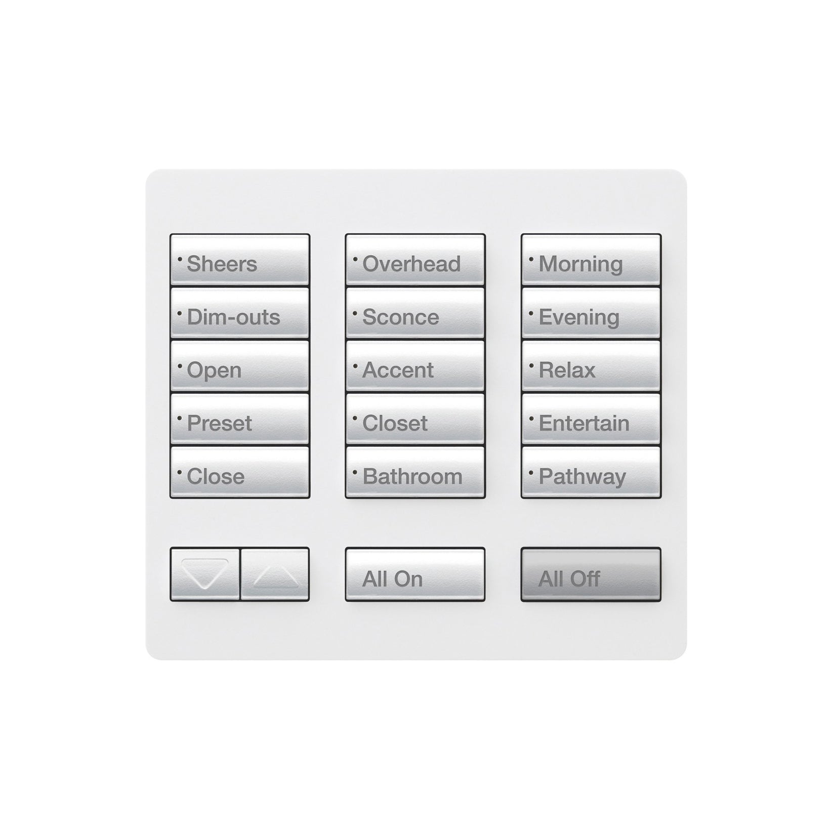 Lutron RRT-5RL-XX, RadioRA2, LARGE 5 BUTTON TT R/L KEYPAD