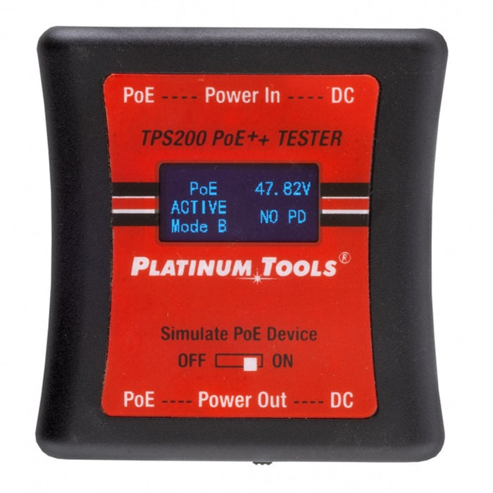 Platinum Tools TPS200C, PoE++ Tester Clamshell, (Measures DC voltage from 3.5 to 56 volts)