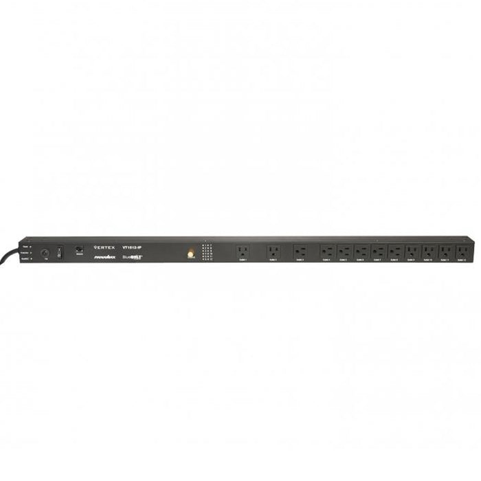 Panamax VT1512-IP 12 Outlets Vertical strip style power distribution unit (PDU) / surge protector with local area network and BlueBOLT cloud control.