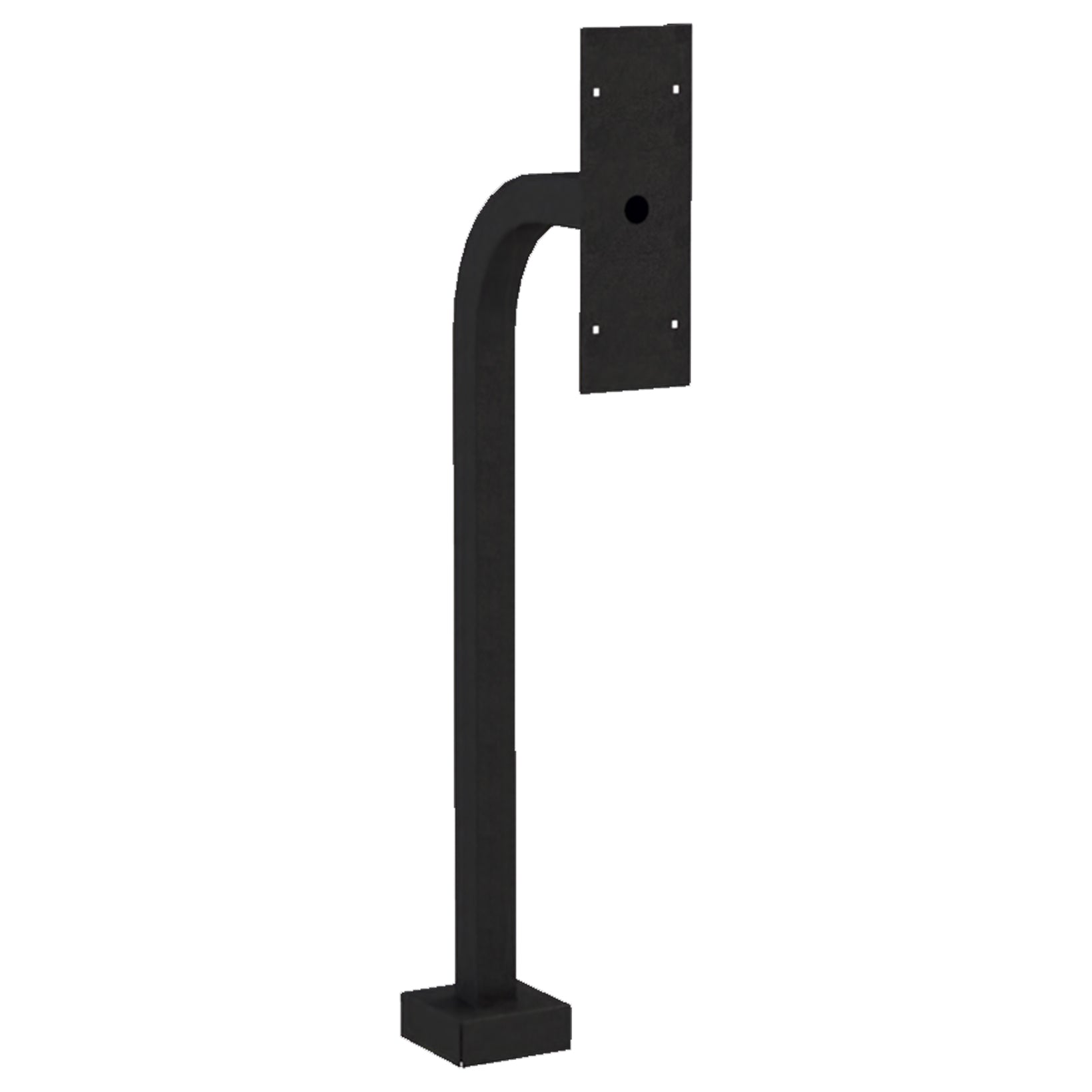 PedestalPRO (22PE1-DOOR-04-CRS) 36" Ped, Gooseneck, Steel, Pwderct Blk, D21DKV