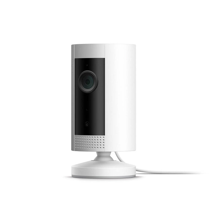 Ring Indoor Cam, Compact Plug-In HD security camera with two-way talk, Works with Alexa - White/Black
