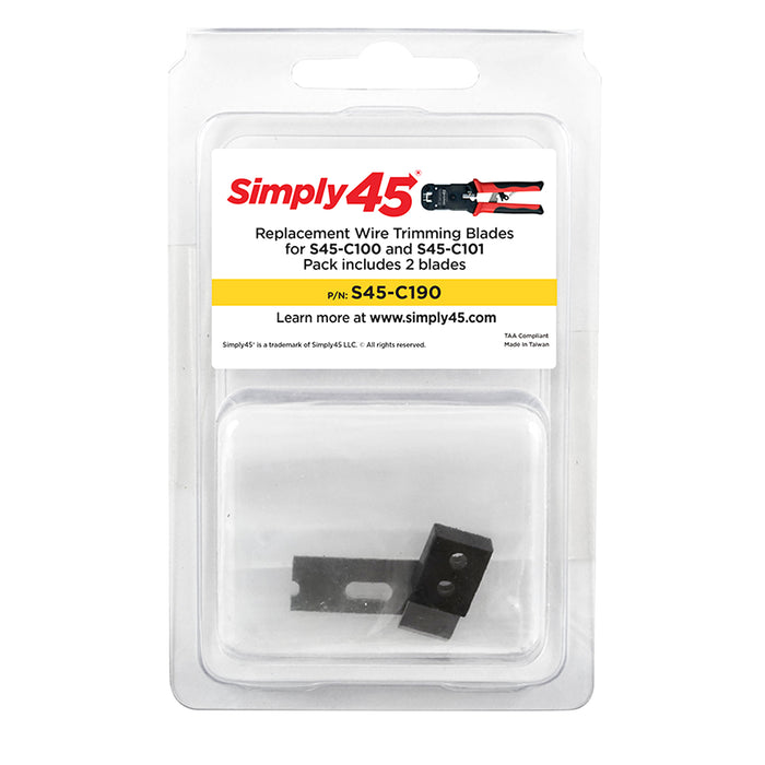 Simply45 (S45-C190) Replacement Blades for Simply45 RJ45 Crimp Tools- 1set of 2 blades - Bag
