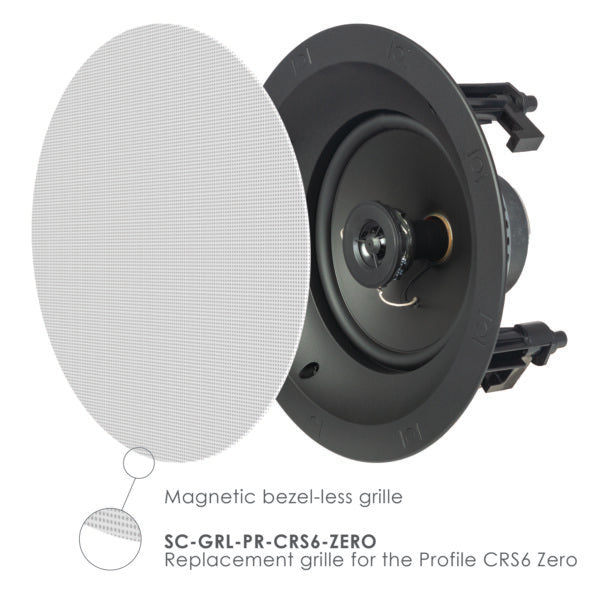 SpeakerCraft SC-PR-CRS6-ZERO-6,  6-1/2" (160mm) In-Ceiling Speaker, Polypropylene Cone, 100W 6-Pack