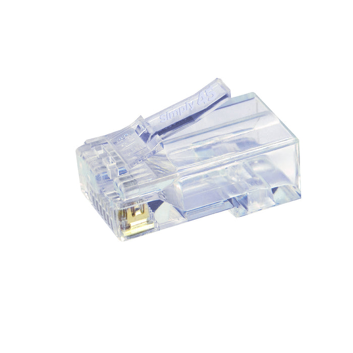 Simply45 CAT5E UTP (S45-1000) STANDARD, RJ45 Modular Plugs, Blue Tint - (100pcs/Jar)