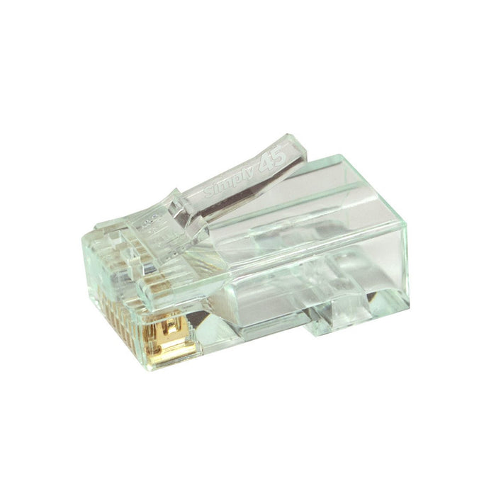 Simply45 CAT6 UTP (S-45-1600) PASS THROUGH, RJ45 Modular Plug, Green Tint, (100pcs/Jar)
