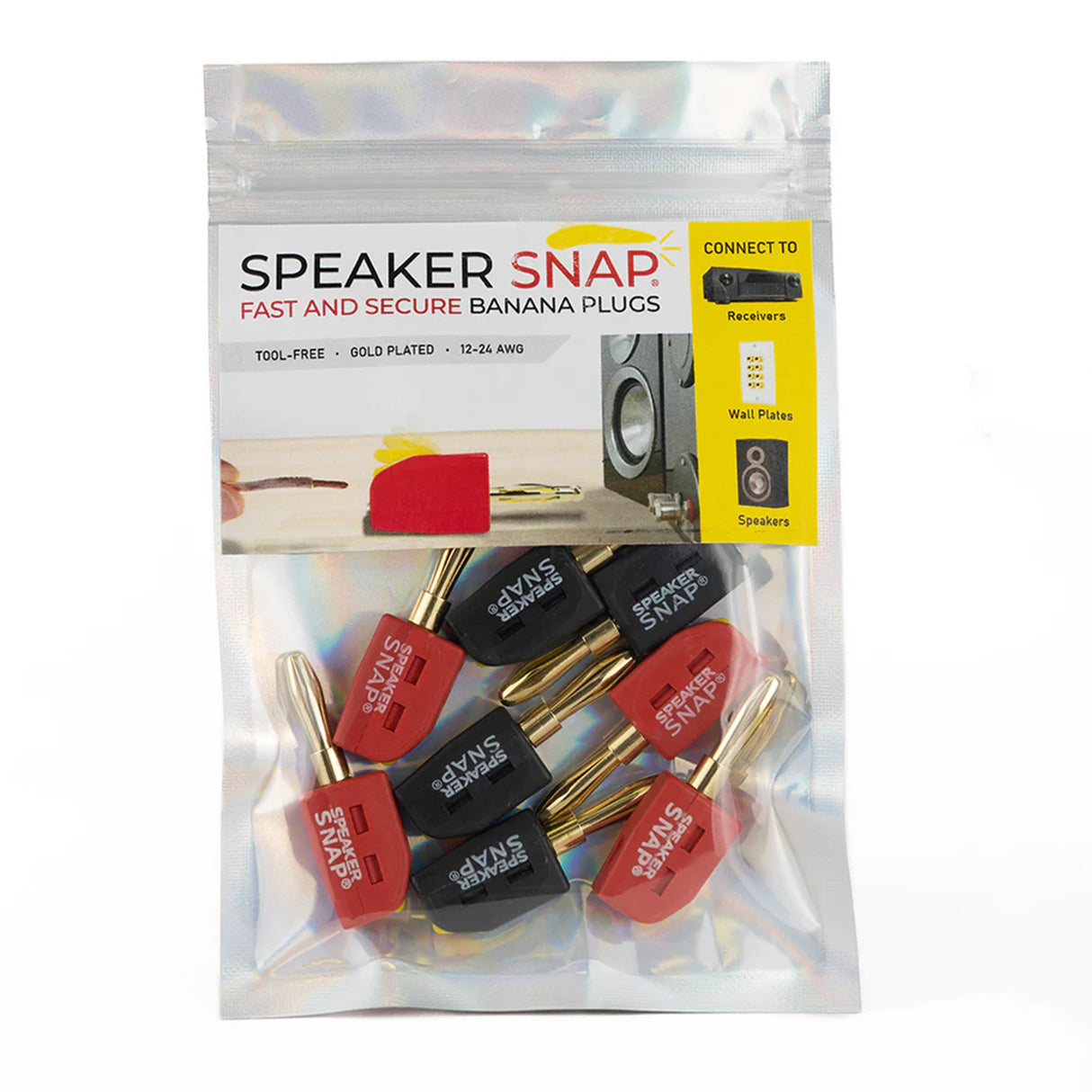 Speaker Snap SSBP Banana Plugs Red & Black (1 Pair To 50 Pairs)