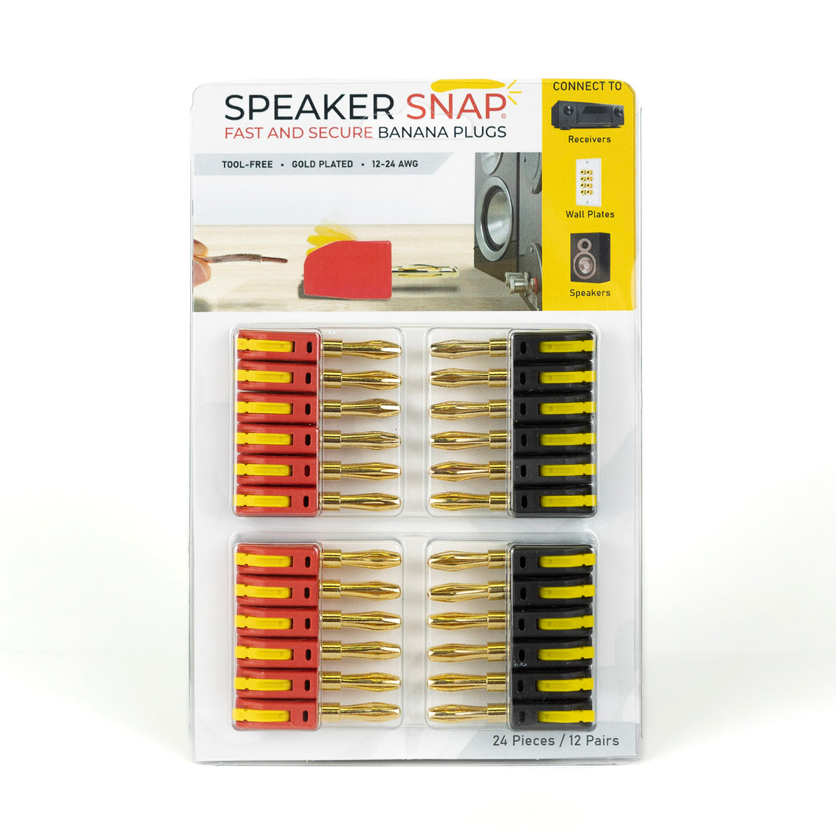 Speaker Snap SSBP Banana Plugs Red & Black (1 Pair To 50 Pairs)