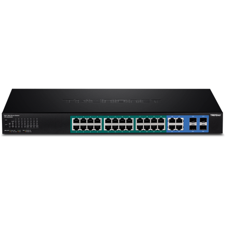 TRENDnet TPE-2840WS 24-port Gigabit Web Smart PoE Switch plus 4 SFP slots