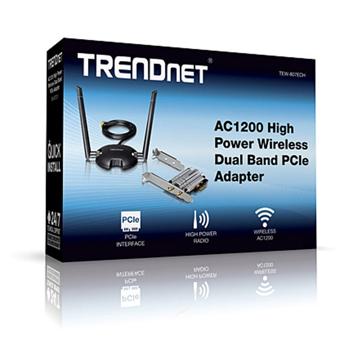 TRENDnet TEW-807ECH AC1200 High Power Wireless Dual Band PCIe Adapter