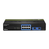 TRENDnet TEG-082WS 8 Port Gigabit Web Smart Switch, 10/100/1000 Mbps, SFP, rack mountable, fanless