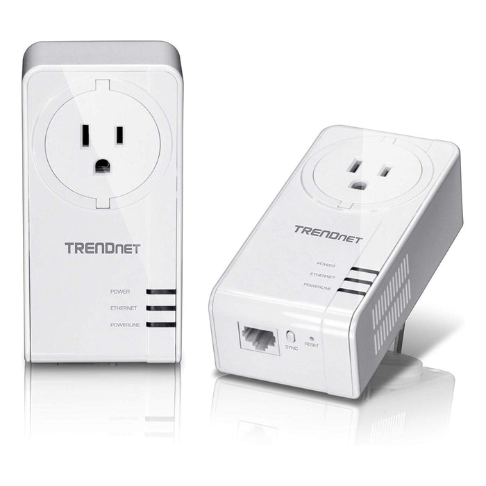 TRENDnet TPL-423E2K Powerline 1300 AV2 Adapter Kit  with Built-in Outlet