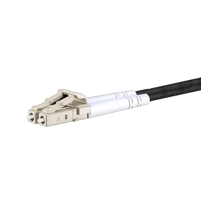 TechLogix M4D-BLK-LCLC, Armored fiber patch cord -- 1m duplex multimode OM4 3.0mm fiber with LC to LC connectors