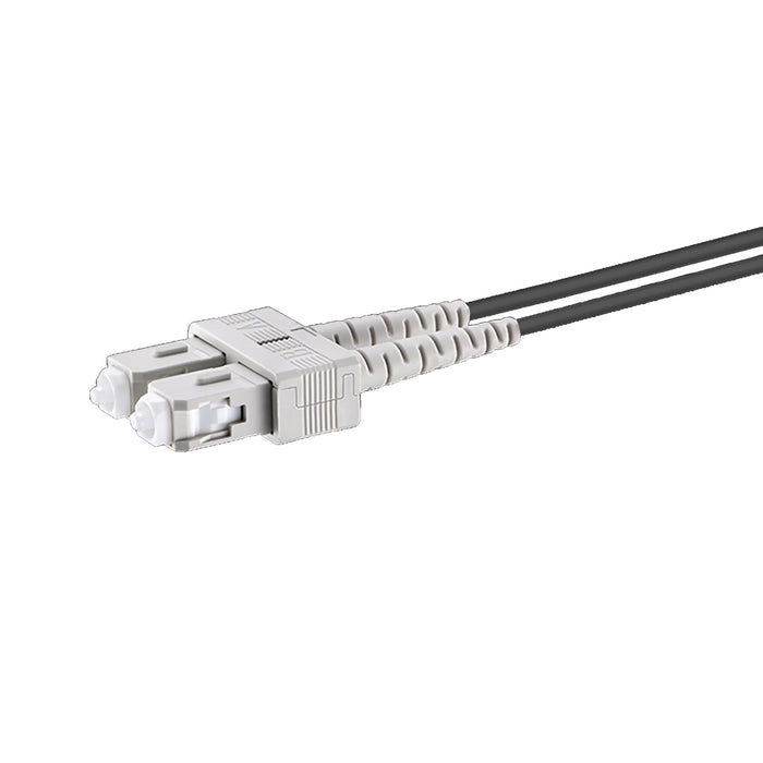TechLogix M4D-BLK-SCSC-05, Armored fiber patch cord -- 5m duplex multimode OM4 3.0mm fiber with SC to SC connectors