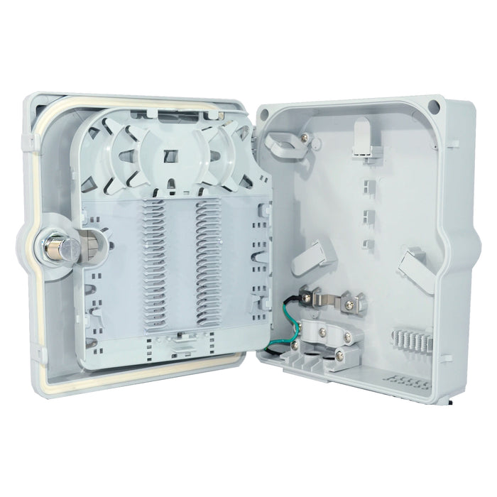 TechLogix TL-12P-DB-O, Wall-mount fiber distribution box -- 12 port with outdoor rating (requires couplers)