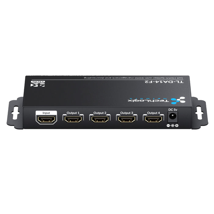 TechLogix TL-DA14-F2 1x4 HDMI Splitter -- 4K60 with EDID management and scaling
