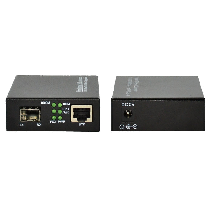 TechLogix TL-MC-1S1R, 10/100/1000M Ethernet SFP Media Converter with 1 GE SFP Slot & 1 RJ45 Port