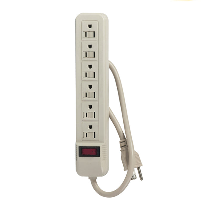 Uninex PS07U Power Strip 1.5 ft 14/3 AWG  6 Outlets HEAVY DUTY  (White)