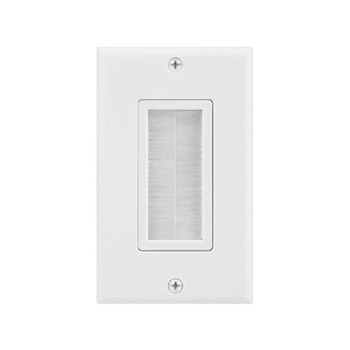 Vertical Cable BRUSH (307-520B/1G/WH) Wall Plate (1-Gang) White.