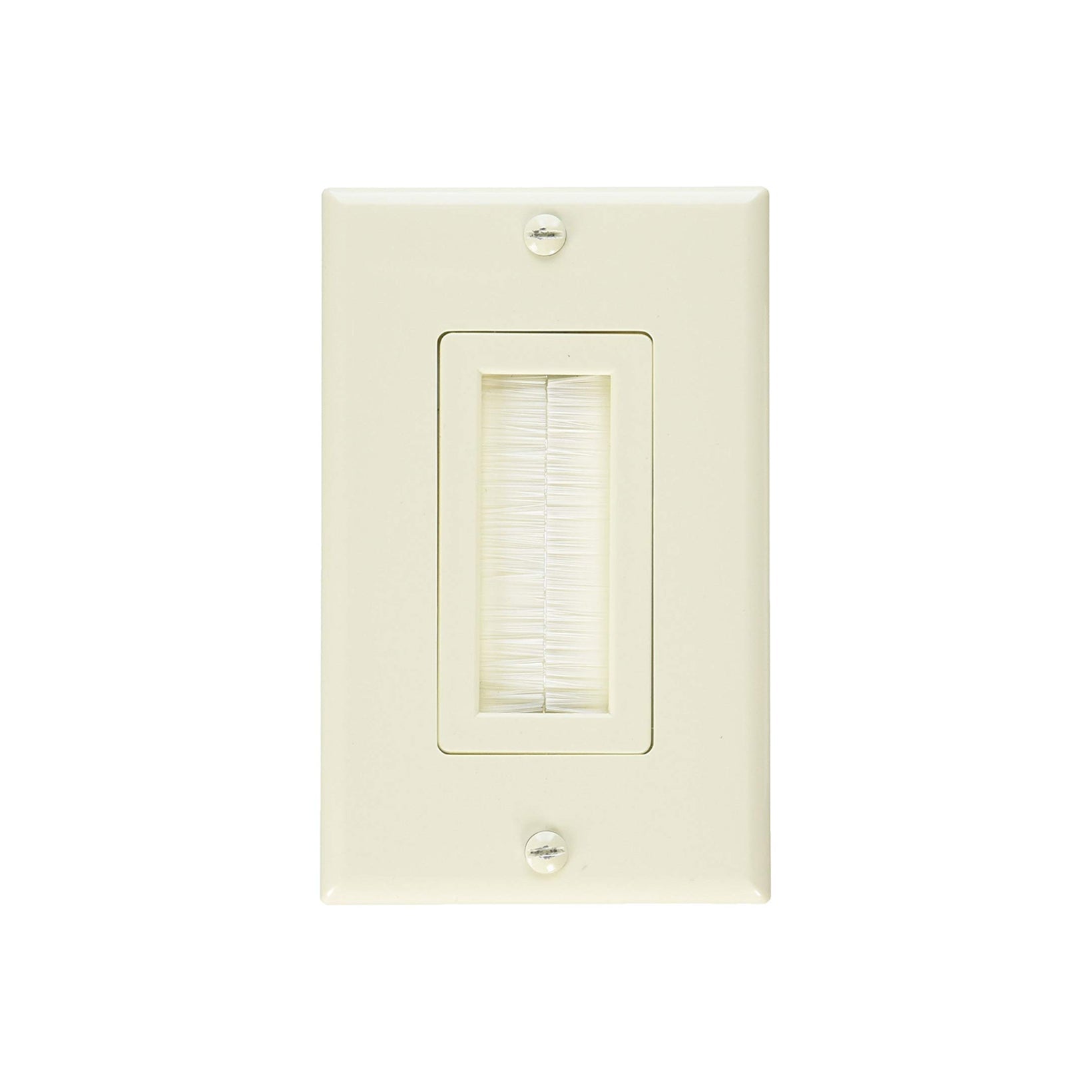 Vanco 120815X, Decor Style Brush Bulk Cable Wall Plate (1-GANG) Ivory