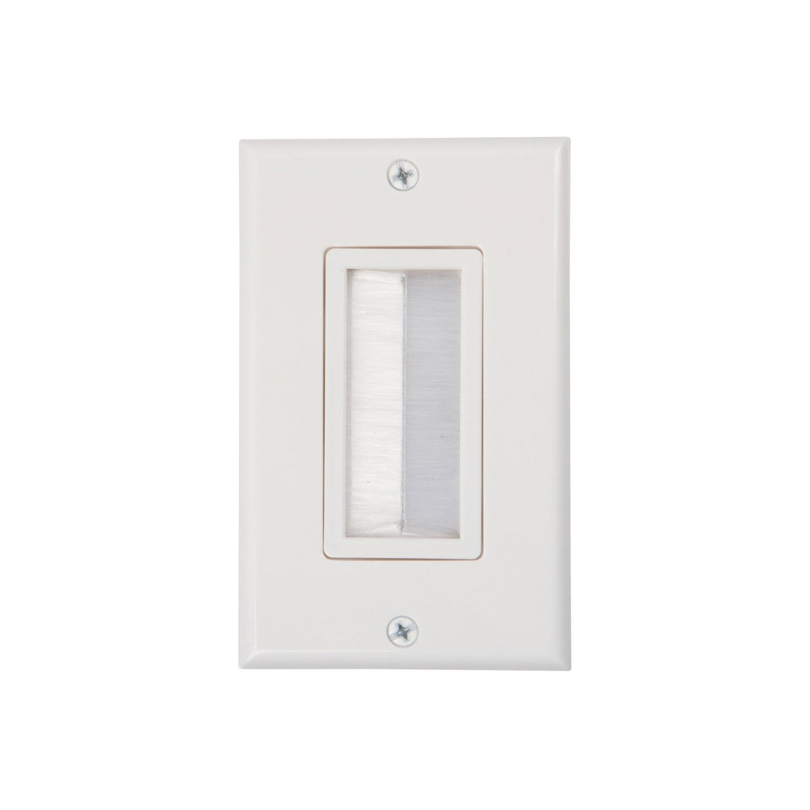 Vanco 120817X, Decor Style Brush Bulk Cable Wall Plate (1GANG) White — Blue Star Wholesale