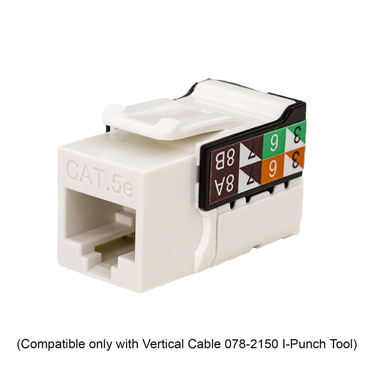 Vertical Cable (CAT5E Keystone Jack 90 Degrees) CAT5E Keystone,  White / Blue / Orange (Each)