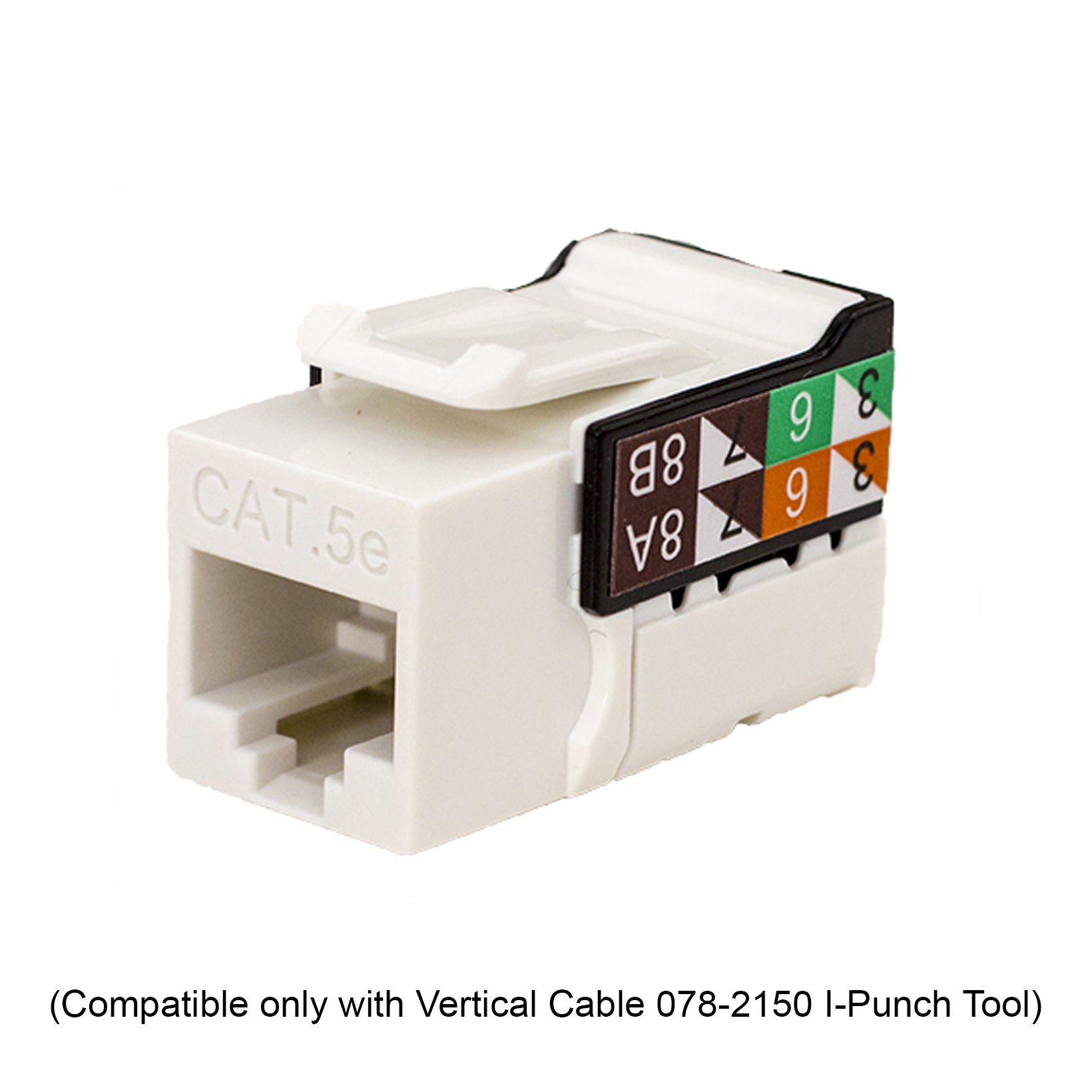 Vertical Cable (CAT5E Keystone Jack 90 Degrees) CAT5E Keystone,  White / Blue / Orange (Each)