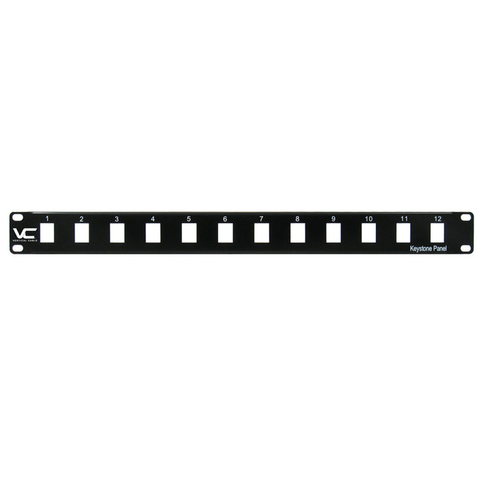 Vertical Cable (043-380/12), Blank Patch Panel, 12 Port, Black