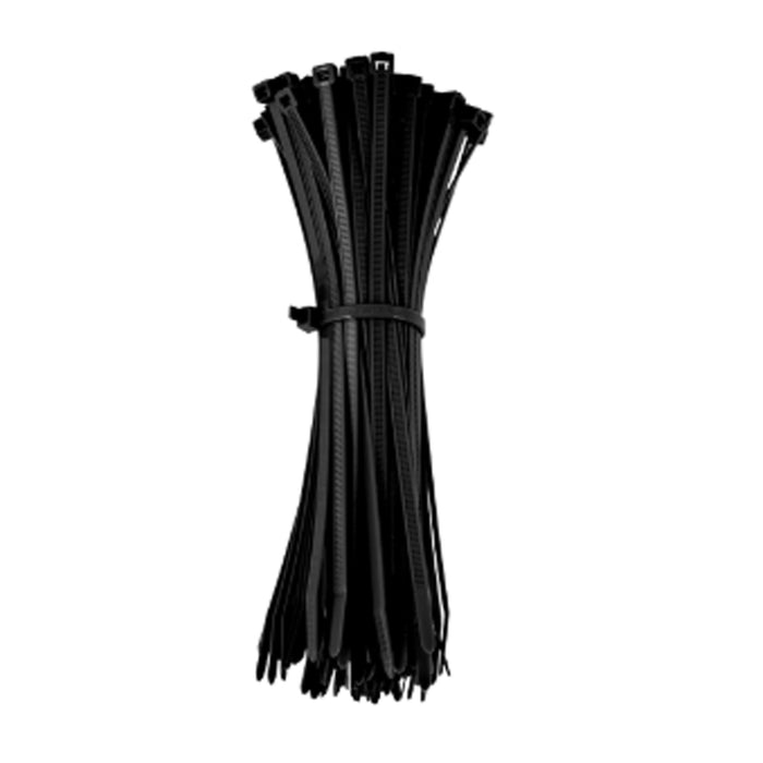 Vertical Cable TIES 12" (045-CT-50-12BK) 50lbs Strength (100 Pack)
