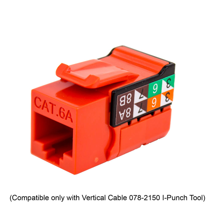 Vertical Cable KEYSTONE CAT6A 90 Degrees, Blue / White / Orange (Each)