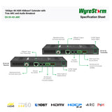 WyreStorm EX-35-H2ARC, HDMI Extender True ARC and Audio Breakou HDBaseT 4K@60Hz $:4:4:4  (4K; 35m/115ft / 1080p: 70, / 230ft) HDBaseT HDCP 2.2 & 2-way PoH and IR Bidiretional.